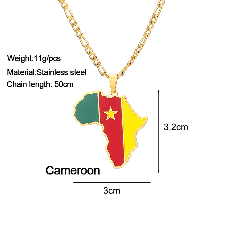 Fashion Stainless Steel Jewelry Country African Map Necklace Africa Map Pendant Necklaces Jewelry For Women Men