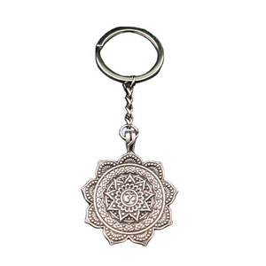 Ancient Zen Buddhism Amulet Spiritual Faith Jewelry Flower of Life Lotus Mandala Keychain