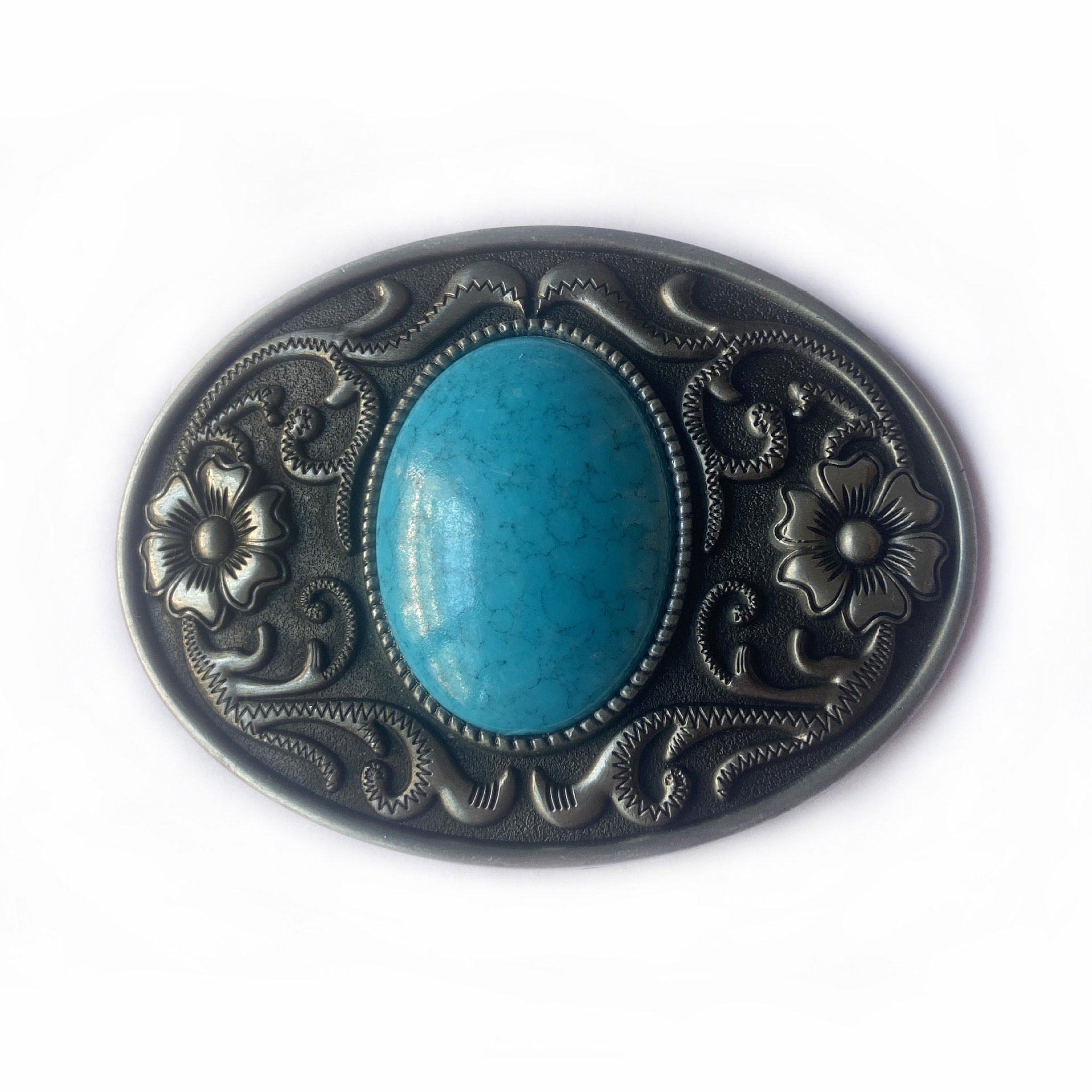 Fashion Design Zinc Alloy Belt Buckle Retro Casual Western High Quality Bohemian Style Turquoise Belt Buckle for Men Women