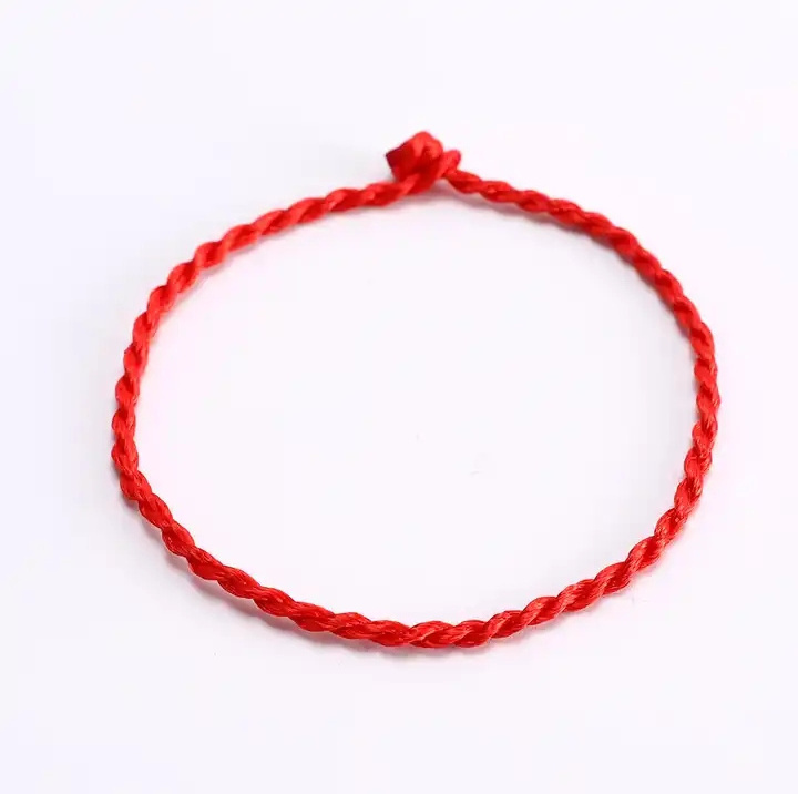 Custom Engraved Design Diy Couple Red Thread String Bracelet Lucky Red Green Handmade Rope Bracelet