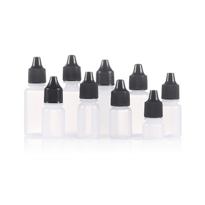 Custom color empty mini 3ml 8ml 15ml white black HDPE glue bottle for False nail glue/lash extension glue eyelash with cap