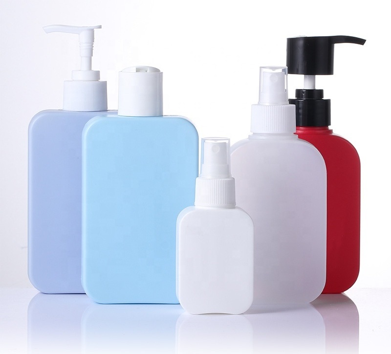 100ml 250ml 300ml 500ml Custom Square HDPE Skincare Cosmetic Packaging Containers Plastic Shampoo Bottles with Lotion Pump