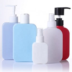 100ml 250ml 300ml 500ml Custom Square HDPE Skincare Cosmetic Packaging Containers Plastic Shampoo Bottles with Lotion Pump