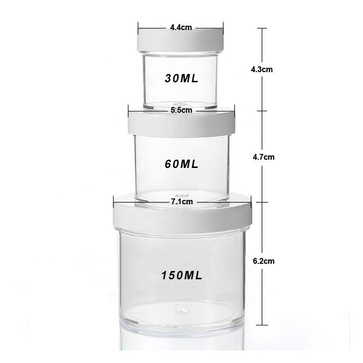 Empty Clear 8oz Plastic Jar Cosmetic Jar Slime Containers for Cosmetic Packaging