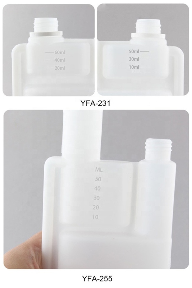 150ml 1250ml Twin Neck Fuel Mixing Bottle hdpe Measure Plastic Bottle Double Neck Reservoir Bottles with meter dosing cap