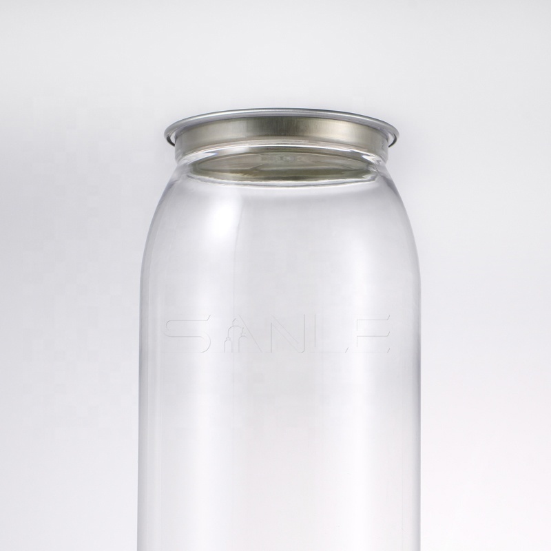 330ml 500ml 650ml Pet Transparent Juice  Beverage Can Plastic Soda Can with Easy Open End