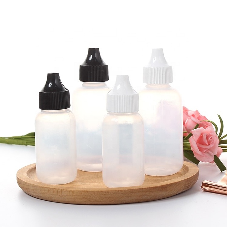 30ml 1oz Empty LDPE Small Squeeze Bottle Airbrush Plastic Dropper Bottle for liquid Lace Wig Glue Bottle Nail Eye Dropper