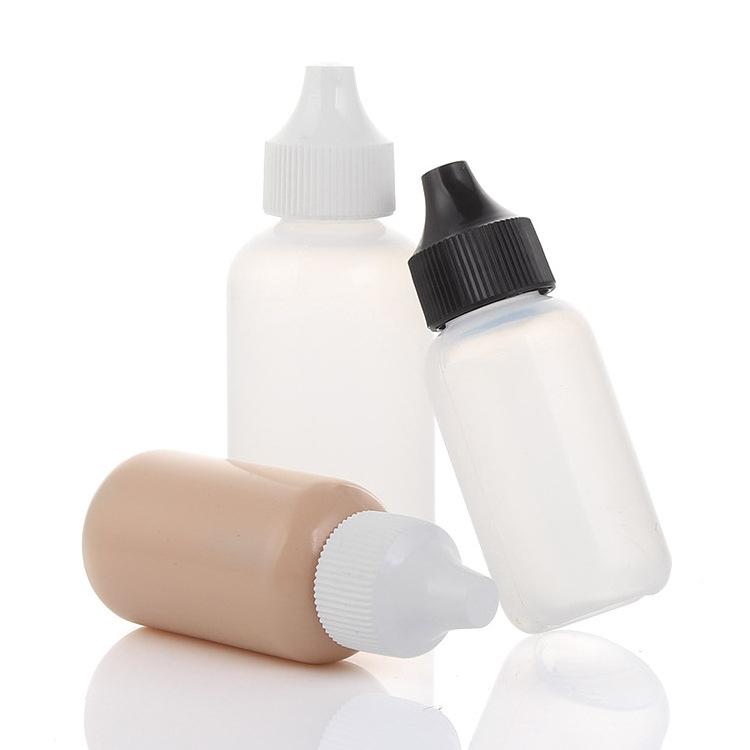 Custom 30ml Empty PE Squeezable Plastic Dropper Bottle Airbrush Makeup Liquid Foundation Wig Glue Lace Glue Cosmetic Bottle