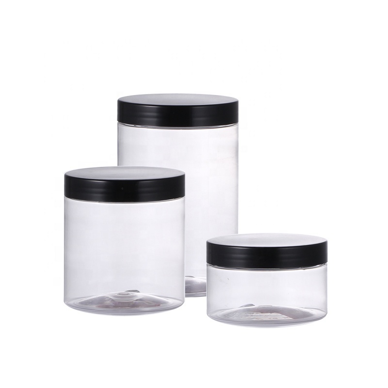 Small Moq 100ml 200ml 250ml 300ml 500ml 4oz 8oz Empty Clear Body Butter Jars Plastic Jar Container For Cosmetic Packaging 1000g