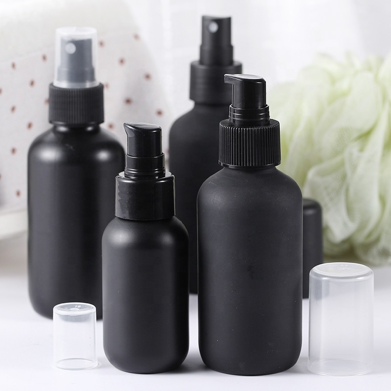 4oz Black Mist Sprayer Plastic Bottle 100ml Cosmetics Packaging Hair Matte Fine Mist Spray Bottles For Men Perfume Bottles