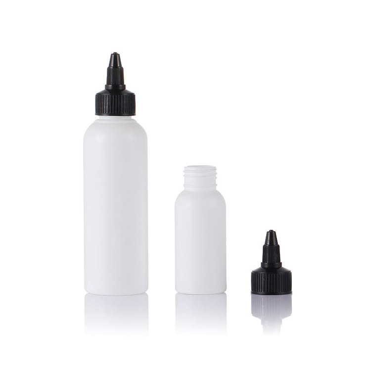 Plastic Empty PE plastic 50ml 120ml 150ml hair care packaging glue tattoo ink  hair oil bottles with twist cap