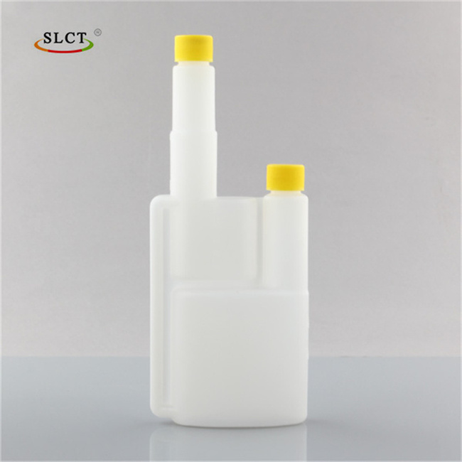 Plastic HDPE bettix bottles twin neck measuring plastic dosing bottle