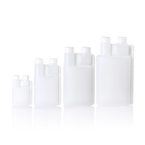 Empty Detergent Bottle 100ml 250ml 500ml 1000ml Plastic Double Dual Chamber Twin Neck Bottle For Liquid Dispenser