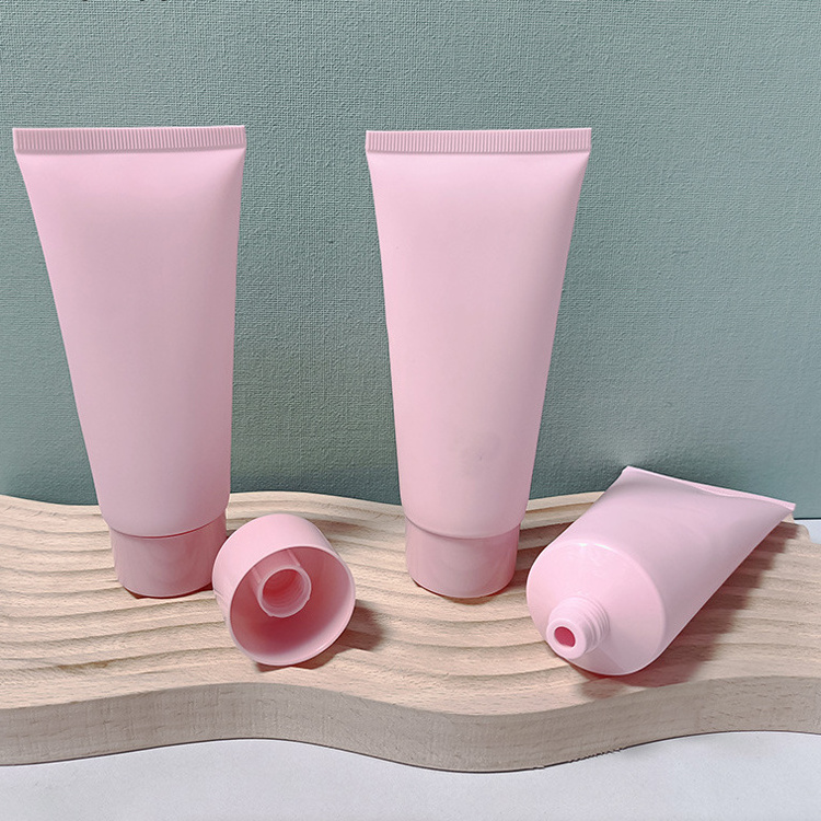 Color Cosmetic Soft Tube 50ml Squeeze Shampoo Body Lotion Tube Packaging Cosmetics Bottle Tube Pink Lipstick Screen Printing