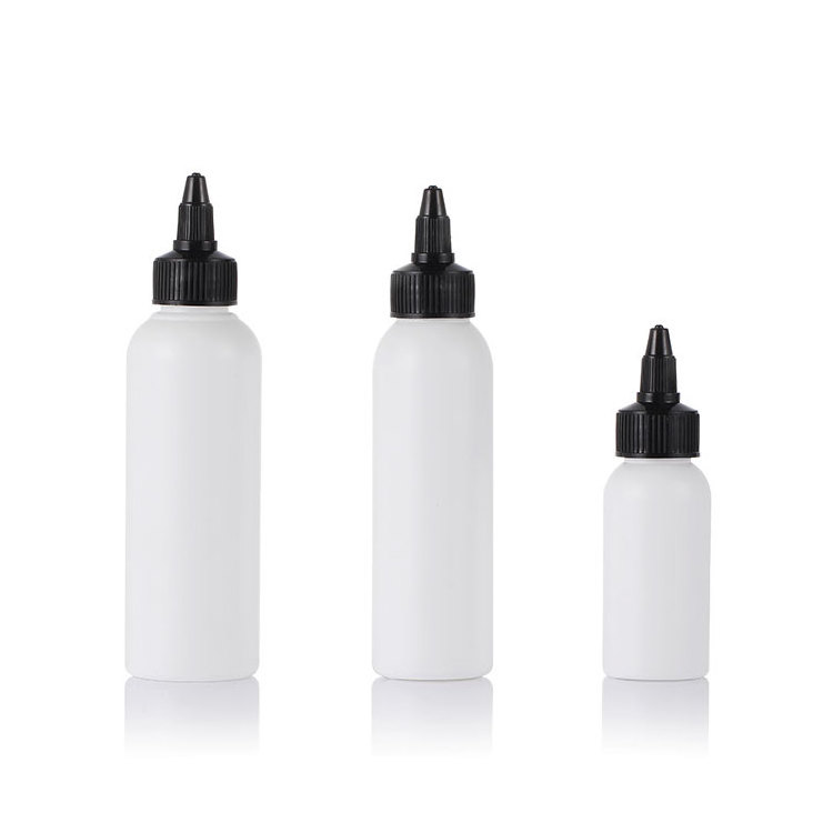 Plastic Empty PE plastic 50ml 120ml 150ml hair care packaging glue tattoo ink  hair oil bottles with twist cap