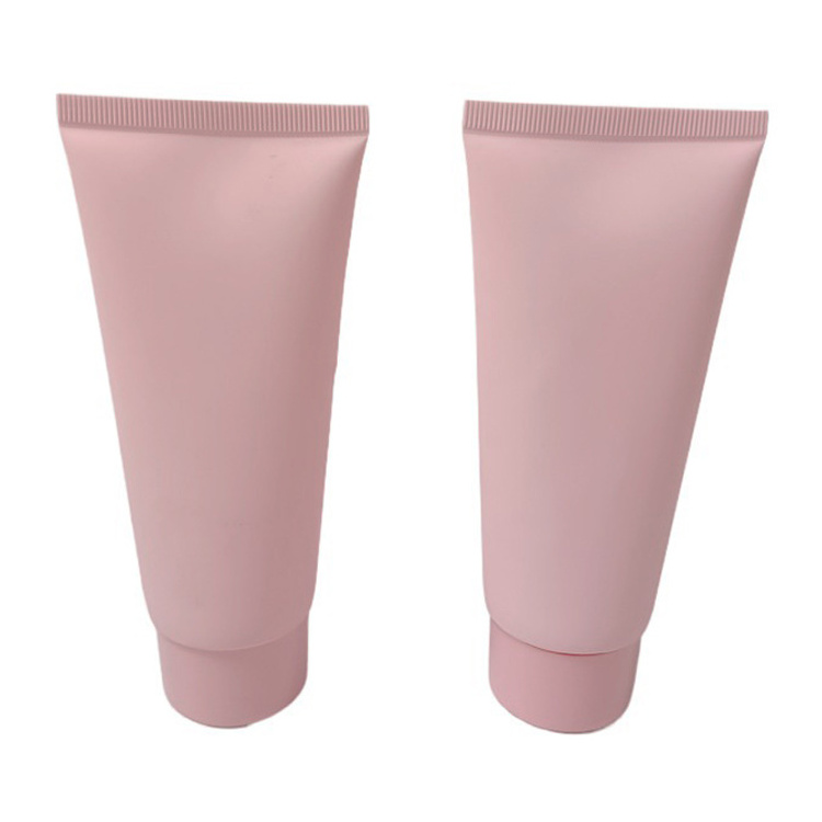 Color Cosmetic Soft Tube 50ml Squeeze Shampoo Body Lotion Tube Packaging Cosmetics Bottle Tube Pink Lipstick Screen Printing