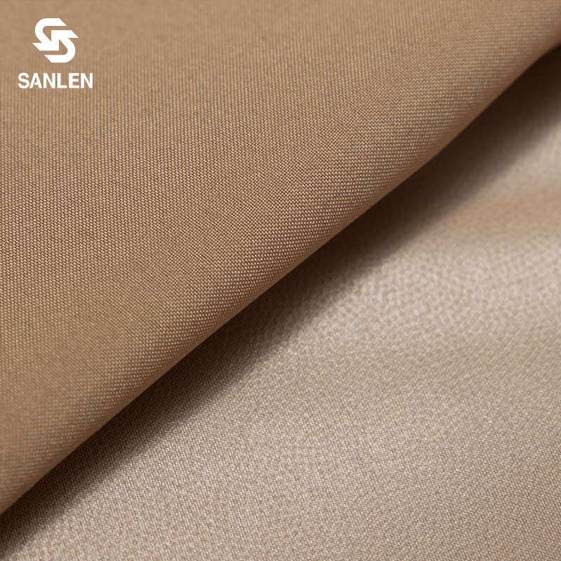 Soft Thin Elastic Material 50D Khaki Waterproof Stretched Polyester Woven 60gsm Fabric For Down Jackets Clothing