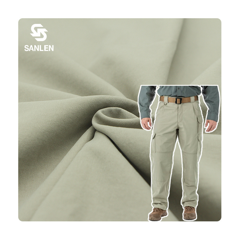 Soft 150D Tactical Pants Woven Washing Mens Cargo Trouser Poly Twill Fabric 100 Polyester Types Names