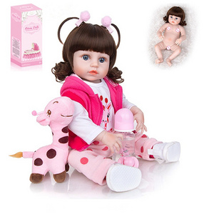 Samlok Boneca Reborn 21 Inch Soft Silicone Vinyl Doll 55cm Soft Silicone Reborn Baby Doll Newborn Lifelike Bebes Reborn Dolls