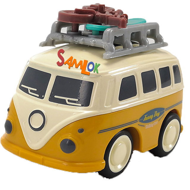 Toys 2023 Diecast Toy Vehicles Pull Back Fricition Diecast Bus Mini Car With Four Color For Kids