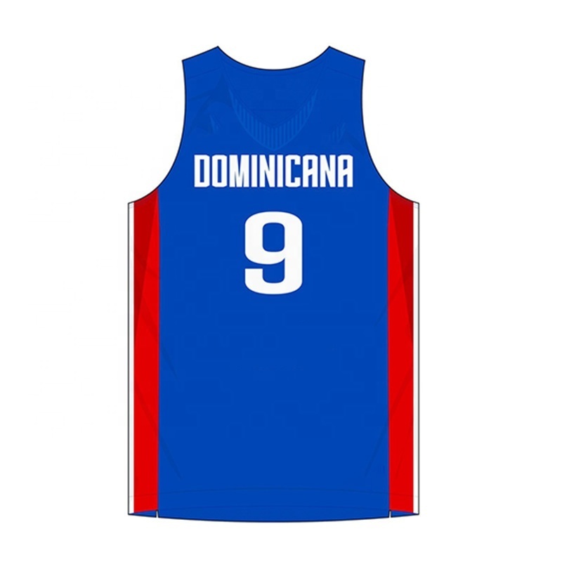 dominican republic dry fit simple design basketball jersey color blue customise basketball jersey