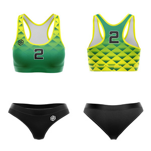 Custom Wholesale Women Sublimation Printed Beach Volleyball Bras And Shorts Girls Volleyball Uniforms Wear