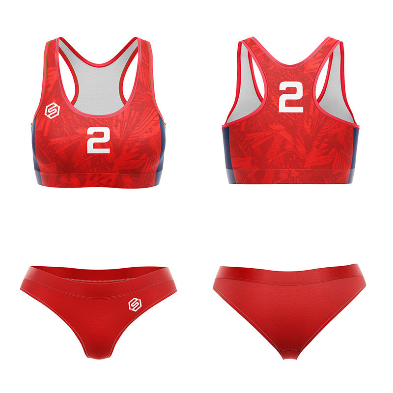 Custom Wholesale Women Sublimation Printed Beach Volleyball Bras And Shorts Girls Volleyball Uniforms Wear