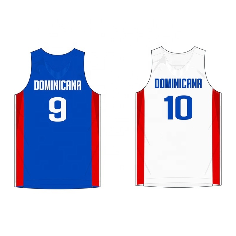 dominican republic dry fit simple design basketball jersey color blue customise basketball jersey