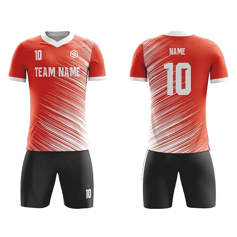 Sublimate soccer uniform kit set blank sport shirt custom football jersey soccer tracksuit