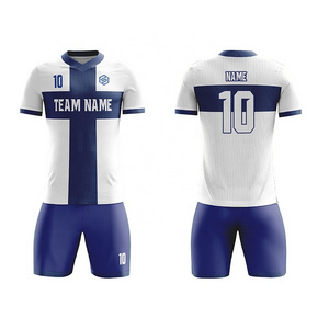 Sublimate soccer uniform kit set blank sport shirt custom football jersey soccer tracksuit