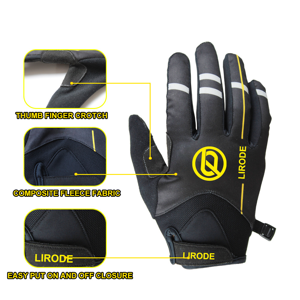 Custom Color Men Women Cycling Bike Riding Gloves Best Winter Windproof Water Resistant Bicycle Gloves For Outdoor Driving