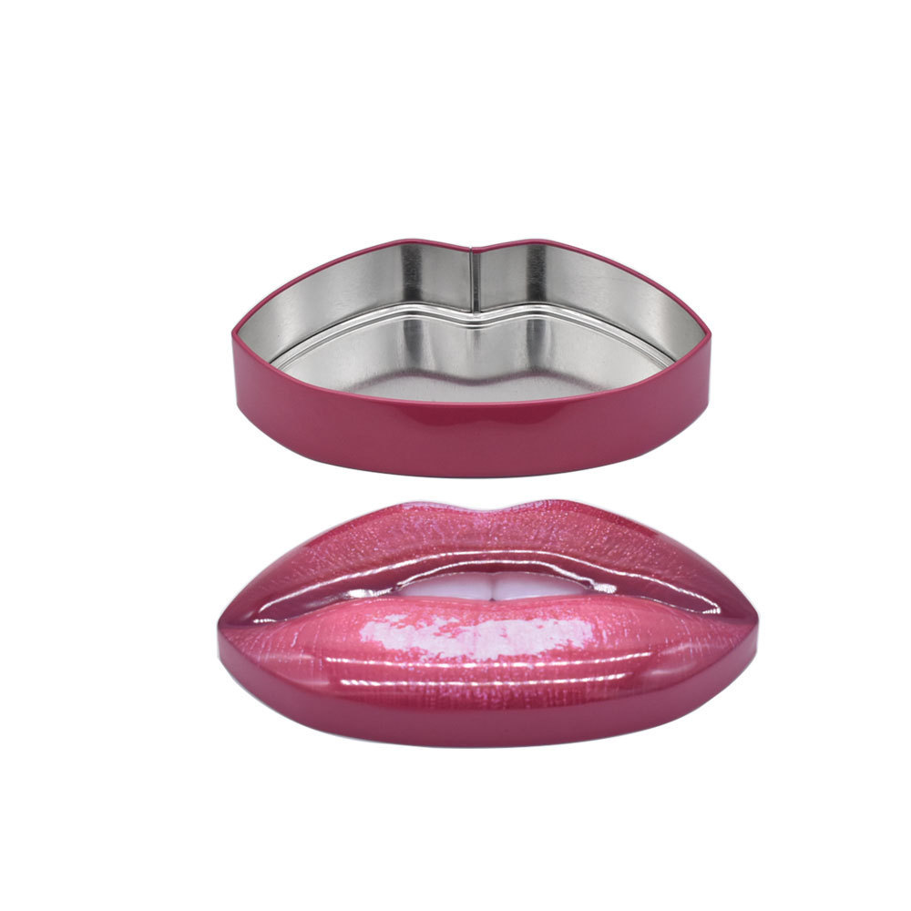 Cosmetic Lip Sleep Mask Lip Balm Metal Lip Shaped Tin Box