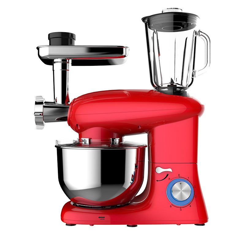 6.0-Litre High Capacity Stand Mixer with Meat Grinder and Juicer 1500W Electric Food Processor Dough Kneading Machine Home Used