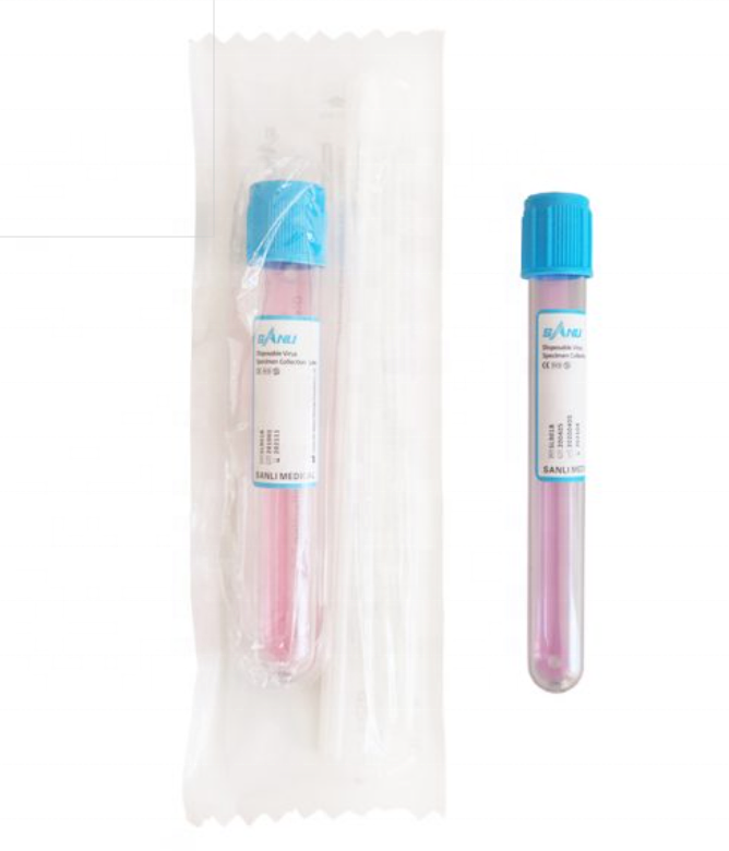 Disposable Medical 2ml/3ml Viral Transport Medium Flocked Nasal Swab Test Kit VTM Tube