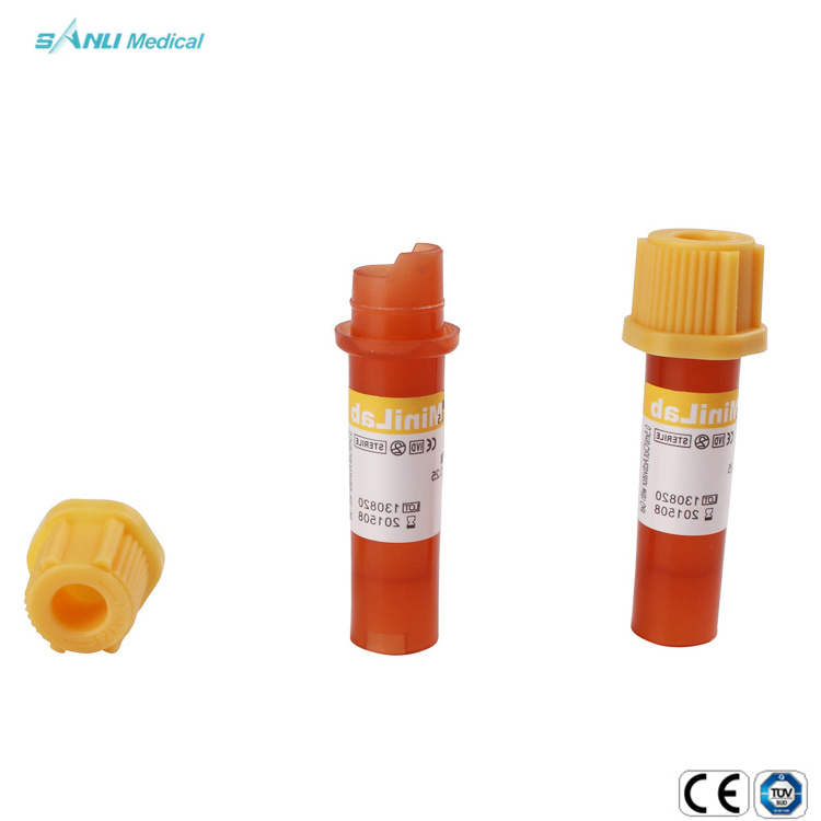 Disposable 0.5ml Micro K2EDTA Tubes Serum Microcontainer Mini Blood Collection Tube with external capillary tube