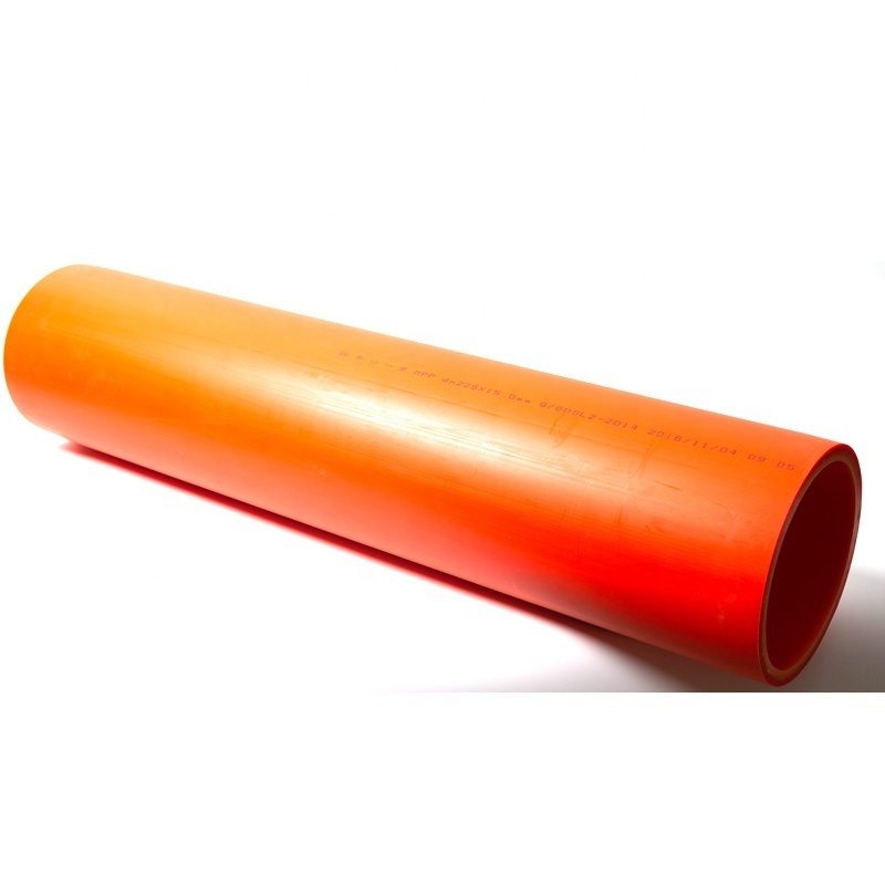 HS Higher Standards Underground Protection Sleeve Tube PVC-C High Voltage Power Cable Sheath Pipe Customized Orange 4 Mm 2 Pcs