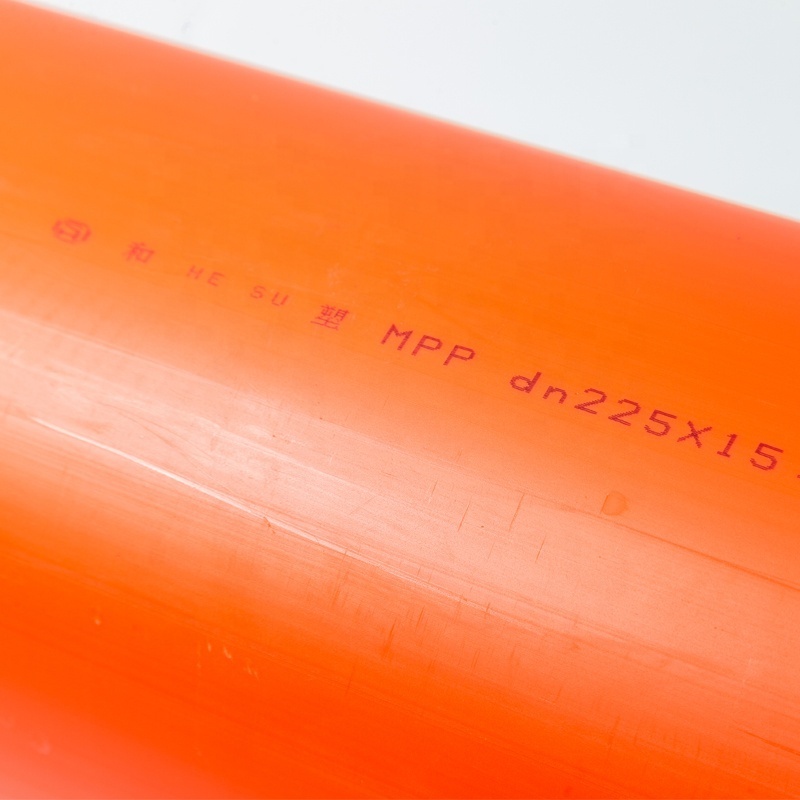 HS Higher Standards Underground Protection Sleeve Tube PVC-C High Voltage Power Cable Sheath Pipe Customized Orange 4 Mm 2 Pcs