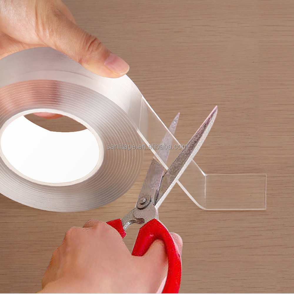 Double Sided Washable Adhesive Tape Multifunctional Removable  Reusable Transparent Grip nano Tape carpet mounting tape