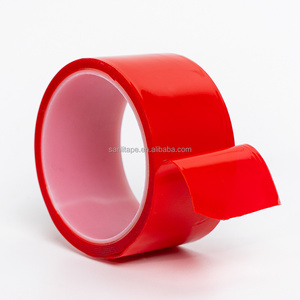 Silicone Glue Strong Mounting Adhesive Tape Double Sided Transparent Tape Red Film Liner