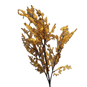 New Design Artificial Gold Glitter Cypress Branches for Holiday Home Design Floral Decoration