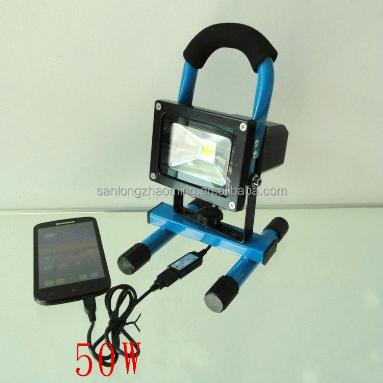 LED spot light hand held spot lights with USB and battery rechargeable led spotlight 10w-50w ce rohs