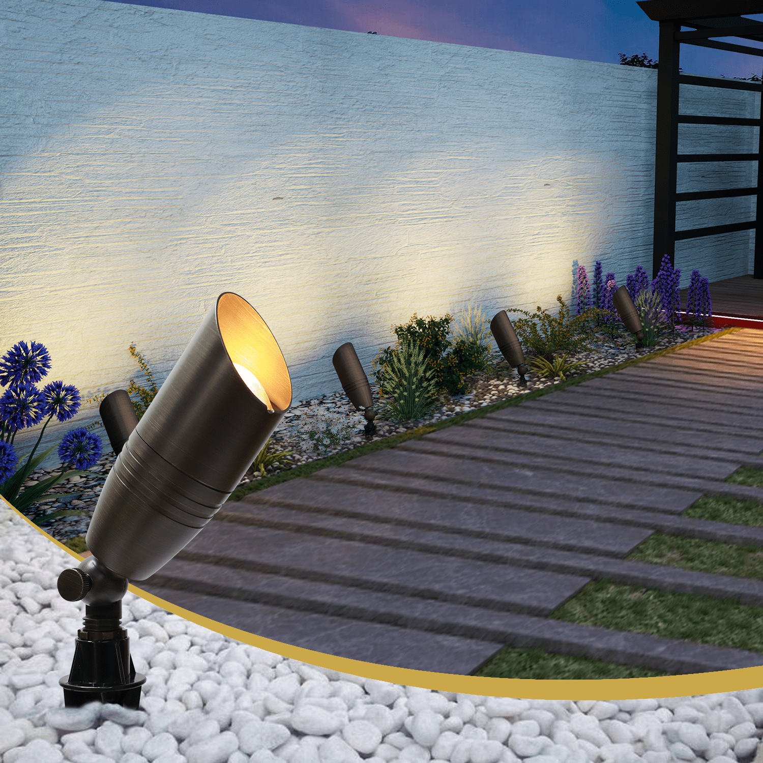 gouly customisable brass landscape lighting 2700k ip65 waterproof outdoor garden spot lights