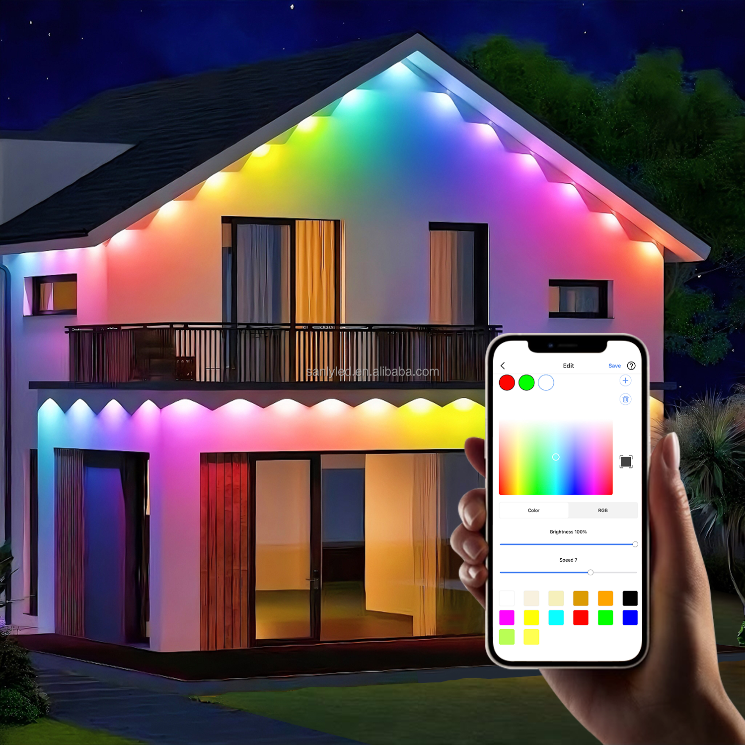 gouly permanent outdoor lights with smart controller 36v 24v programmable led pixel rgb christmas lights