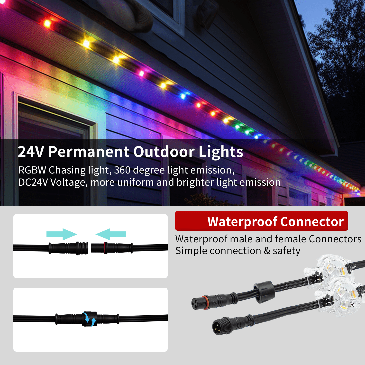 gouly personalized led christmas lights outdoor 12v 24v waterproof ip68 rgbw addressable rgb pixel lights