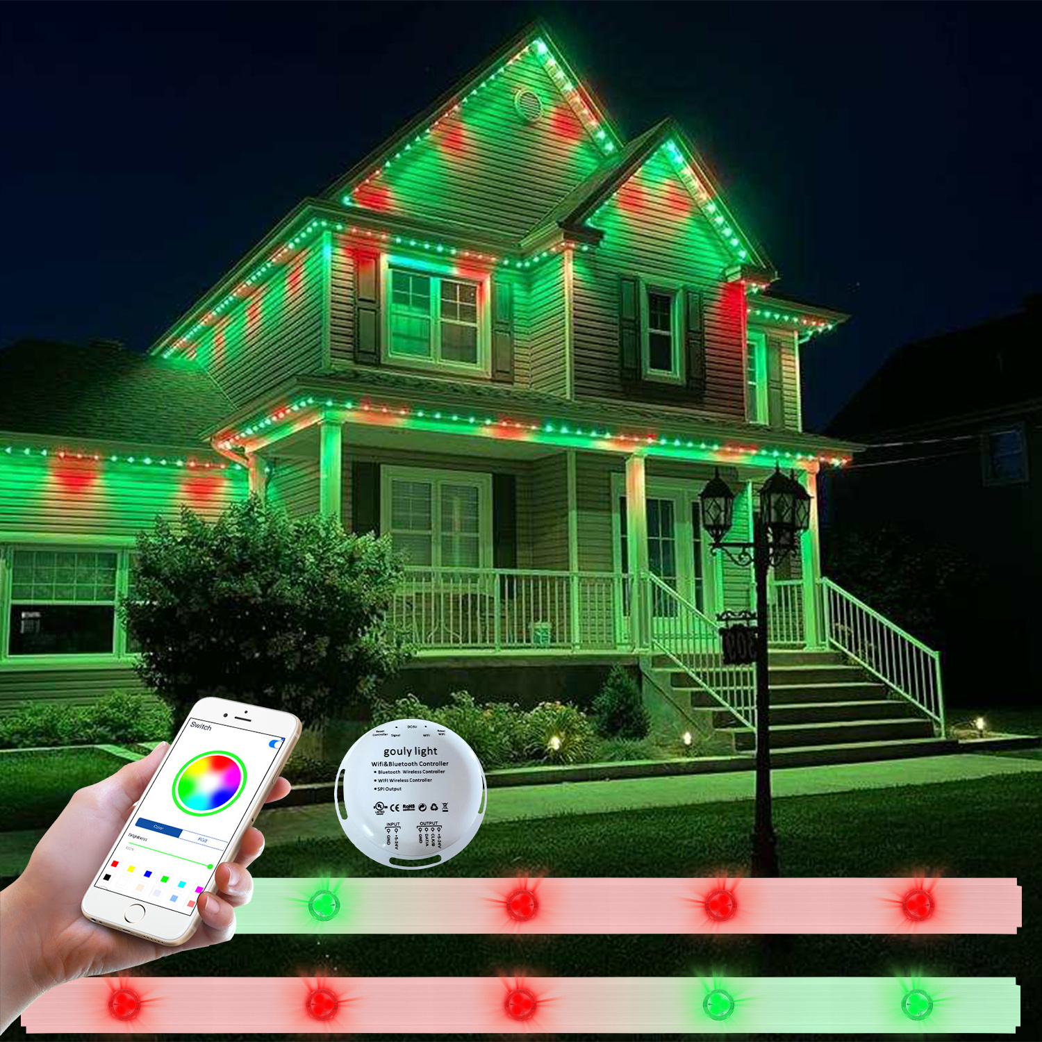 gouly Custom rgbw led pixel point lights 2904 landscape  rgb outdoor permanent christmas lights led for building roof