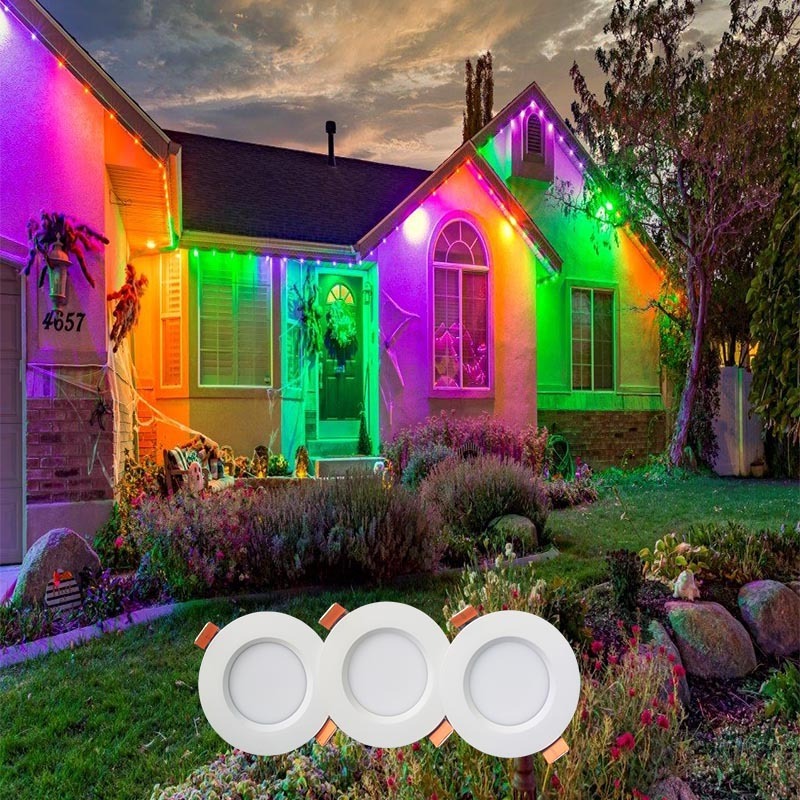 Hot sale permanent soffit holiday lights waterproof ip65 12v outdoor led garden light rgb