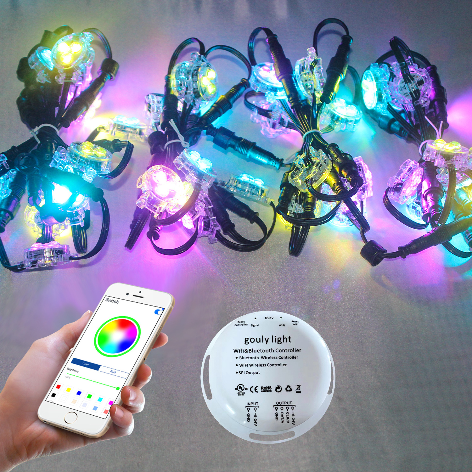 Hot sale led app control universal rgb light tree christmas smd5050 decorative lighting