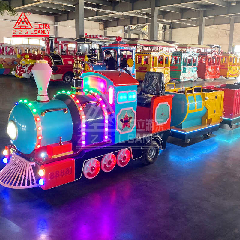 Outdoor Playground Happy Train Amusement Park Mini Trackless Train For Kids To Ride For Shopping Mall