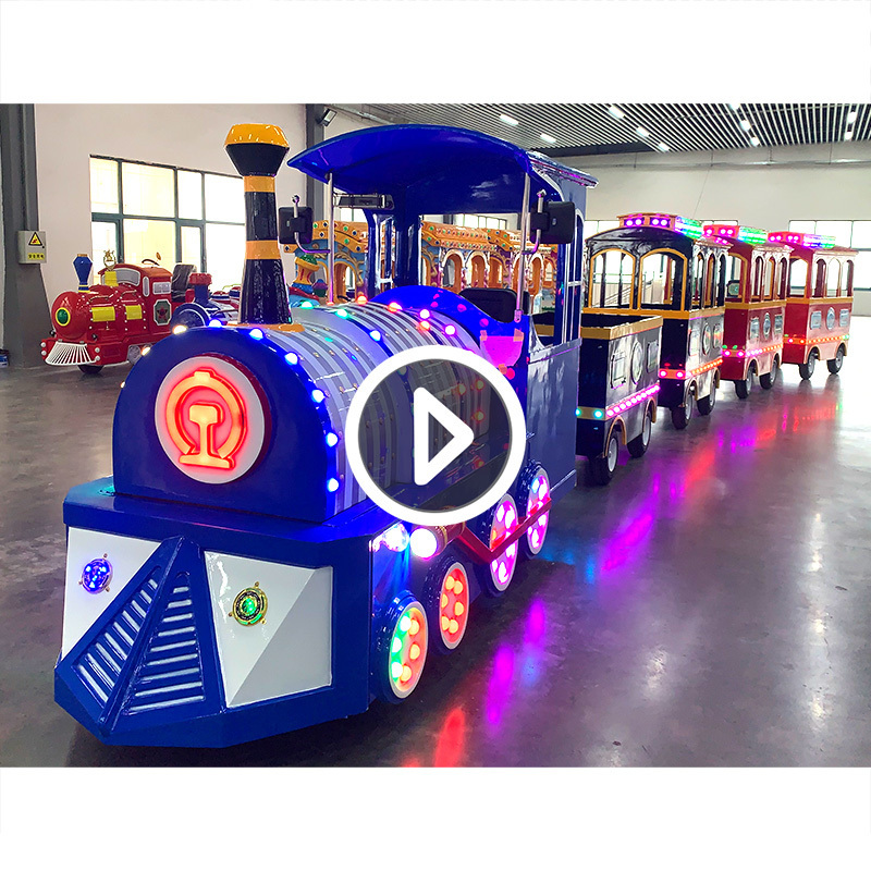 Cheap Prices 24 Passengers Shopping Mall Outdoor Carnival Mini Amusement Park Rides Electric Trackless Train For Kids Adult