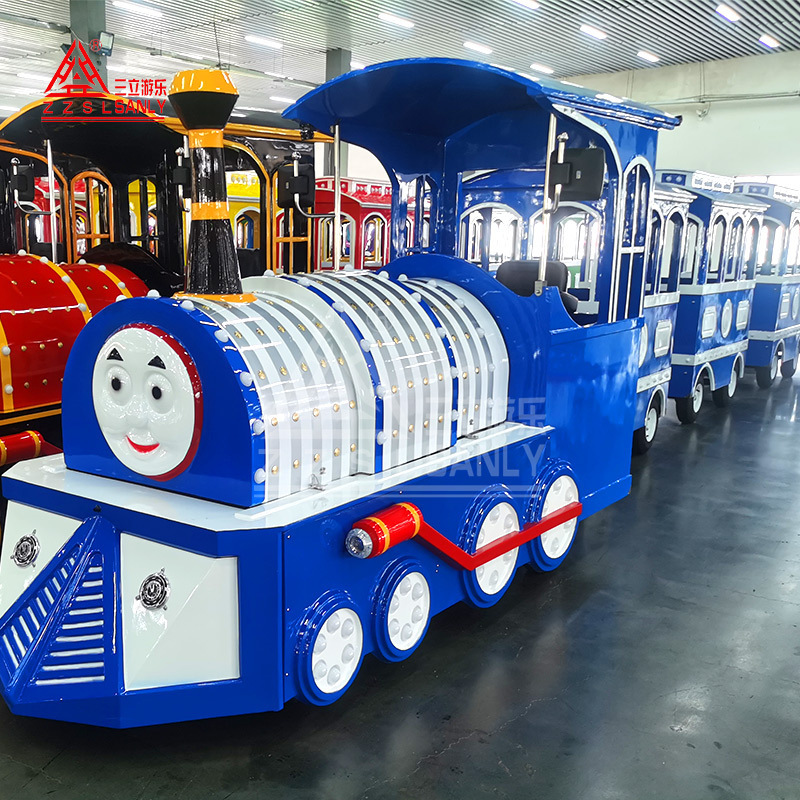 Cheap Prices 24 Passengers Shopping Mall Outdoor Carnival Mini Amusement Park Rides Electric Trackless Train For Kids Adult